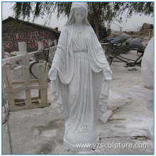 Life Size White Marble Virgin Mary Statues for sale